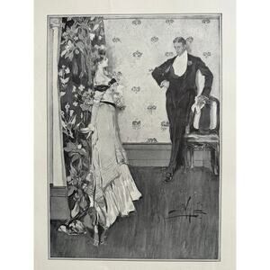Lovers Quarrel, A B Wenzell, Painting Print, 1900s, Book Page, ~ 250728-WH 125
